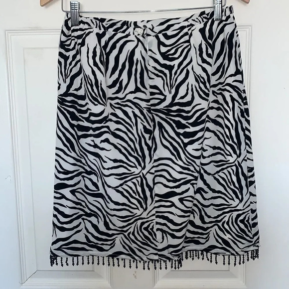 Vintage Katherine Kay Zebra Print Beaded Skirt - Picture 2 of 5